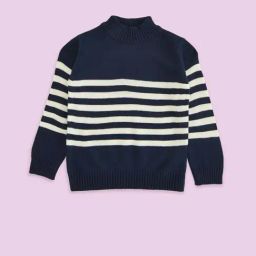 Pantaloons Baby Kids Navy Striped Full Sleeves Sweater-picture-17