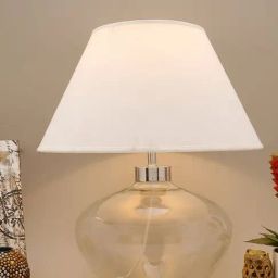 Kapoor Lamp Shades Transparent & White Glass Ayrica Clear Table Lamp-23
