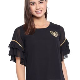 BAESD Flutter Sleeves Georgette Top-picture-29