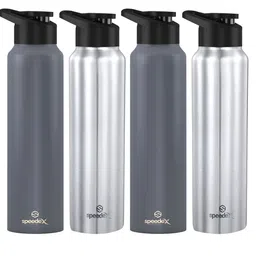 Speedex Grey & Silver 4 Pieces Stainless Steel Water Bottles 1 L Each-image-63
