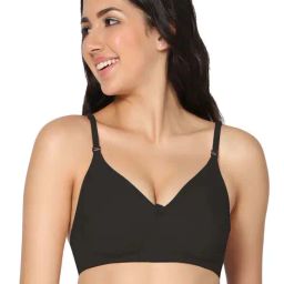 IN CARE Black Cotton T-Shirt Bra-image-40