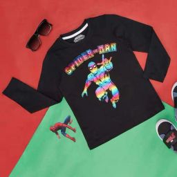 Pantaloons Junior Black Cotton Printed Full Sleeves T-Shirt-picture-36