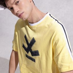 WROGN Brand Logo Printed Pure Cotton Oversized T-shirt-image-78
