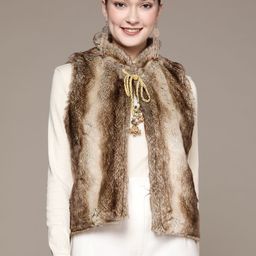 Ritu Kumar Women Brown Suede Open Front Jacket-16