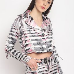 OTORVA Women Satin  Multicoloured Printed Windcheater Tailored Jacket-image-32