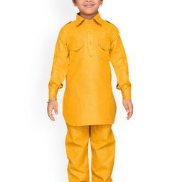 Aj DEZInES Boys Yellow Solid Kurta with Salwar-picture-16
