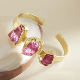 Zaveri Pearls Pink Druzy Stones Contemporary Designer Cuffs Bracelet - ZPFK13741-image-19