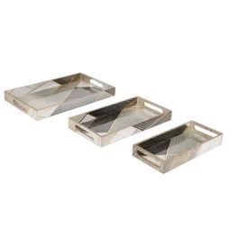 Home4U Trance Nested Stripes Multicolor MDF Tray (3 Pcs) image 3