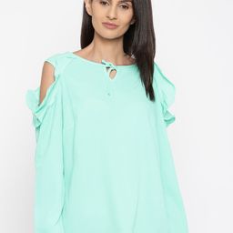 Honey by Pantaloons Women Sea Green Solid Top-image-72