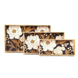Home4U Jash Nested Floral Multicolor MDF Tray (3 Pcs)-image-83