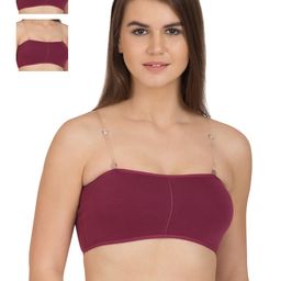 Tweens Pack of 3 Magenta Full-Coverage Tube Bras TW279BL image 1