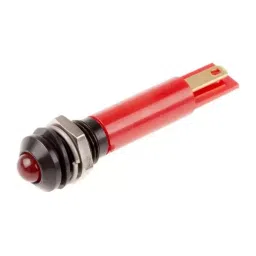 RS PRO Red Panel Mount Indicator 110V AC, Mounting Hole Size 8 mm, Termination Type Solder Tab, Model No 210507-13