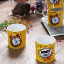 Goodhomes Yellow Bone China Coffee Mugs (350 ml) - Set of 4-27