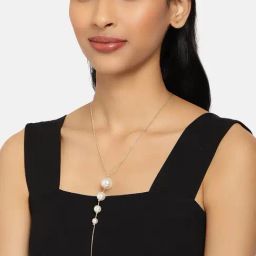 Zaveri Pearls Gold Tone Contemporary Party Bling Pearls Chain-ZPFK10031-61