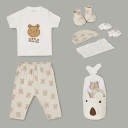 Juniors by Lifestyle Infant Boys Set Of 8 Printed Pure Cotton Baby Apparel Gift Set-3