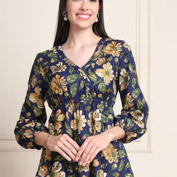 Moda Rapido Women Floral Print Cotton V-Neck Empire Top-picture-26