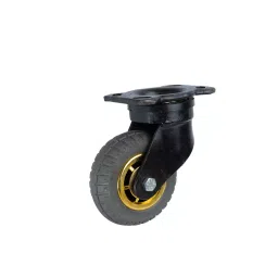 Muvall Elastic Rubber Castor Wheel With Heavy Duty Forged Steel Castor Size 100x50 mm, HDF S 100 50 ELRB-16