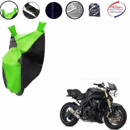 Auto Pearl Waterproof Two Wheeler Cover For Triumph Speed Triple ABS (Green & Black)-73