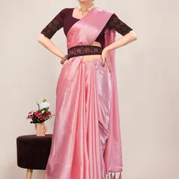 Kandora Satin Belted Sarees with Blouse Piece-image-67