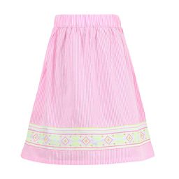 Miyo Girls Pink & White Striped A-Line Skirt-image-15