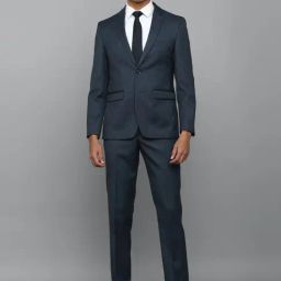 Allen Solly Navy Slim Fit Texture Two Piece Suit-image-22