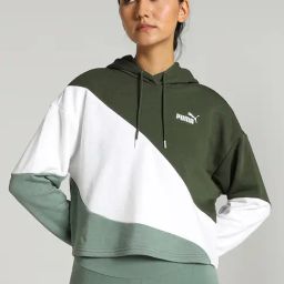 Puma Green Cotton Color-Block Sports Hoodie-image-76
