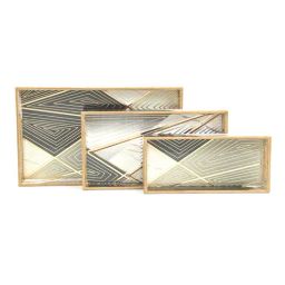 Home4U Trance Nested Stripes Multicolor MDF Tray (3 Pcs)-12