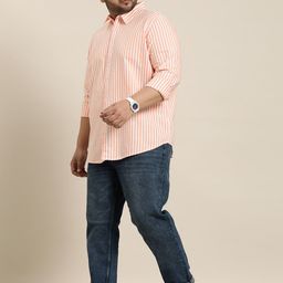 Sztori Men Plus Size Pure Cotton Striped Casual Shirt-picture-16