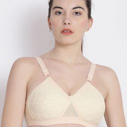 ABELINO Cream-Coloured Solid Non-Wired Non Padded Everyday Bra-picture-0