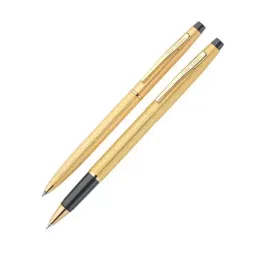 Pierre Cardin Kriss Satin Set Roller & Ball Pen Set Gold Finish with Gold-Plated Trim, 8901765032751-23
