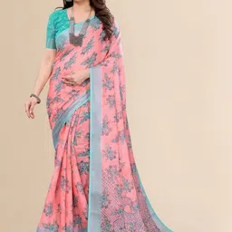 Moda Rapido Floral Printed Cotton Blend Saree-picture-34