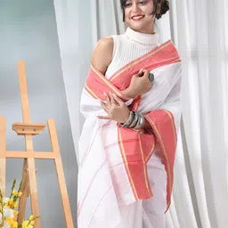 TANTLOOM Woven Design Pure Cotton Taant Saree-picture-0