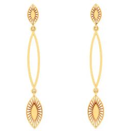 P.C. Chandra Jewellers 22k Gold Round Shape Dangler Earrings-22