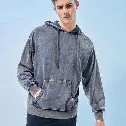 Bewakoof X Official DC Comics Merchandise Grey Loose Fit Graphic Print Oversized Hooded Sweatshirt-image-30
