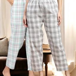 Kryptic Grey & Grey Cotton Relaxed Fit Printed Lounge Pants - Pack of 2-image-127
