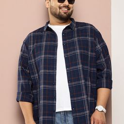Sztori Plus Size Checked Cotton Casual Shirt-10