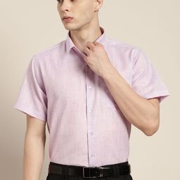 Hancock Standard Slim Fit Chambray Short Sleeves Wrinkle Resistant Formal Shirt-image-1