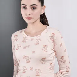 GUTI Conversational Printed Long Sleeves Cotton Crop Top-16