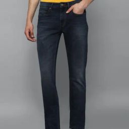 Louis Philippe Jeans Navy Cotton Slim Fit Jeans-picture-15
