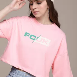 FCUK Drop Shoulder Printed Crop Sweatshirt-picture-35
