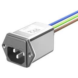 SCHAFFNER - TE CONNECTIVITY FILTERED IEC MOD W/ FUSE, C14, 2A, WIRE, 822614-SF-30