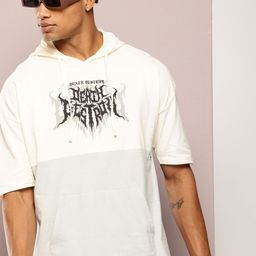 Kook N Keech Colourblocked Hooded Oversized T-shirt-image-82