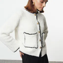 Trendyol Women Cardigan with Fuzzy Detail-image-42