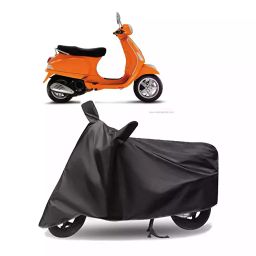 Auto Pearl Polyester Two Wheeler Cover for Vespa Vespa LX 125 (Grey)-image-85
