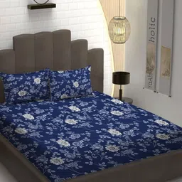 YaAkholic Multicoloured 210 TC Queen Bedsheet with 2 Pillow Covers-image-98
