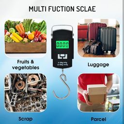 UNItech Digital Hanging Scale, Multi-Function Portable Electronic Scale, 50kg Capacity, LCD Display, for Luggage, Parcels, Fruits image 3