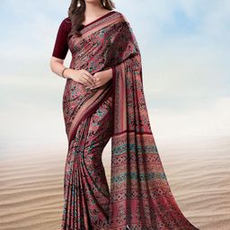 Jaanvi Printed Saree With Blouse Piece-40