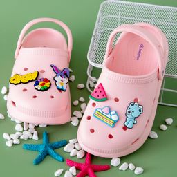 Babyoye Back Strap Closure Clogs with Bear Applique - Light Pink-image-13