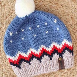 Woonie Handmade Self Design Pom Pom Detailed Knitted Woollen Cap - Blue-image-33