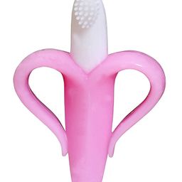 Sparkle Joy Silicone Banana Shaped Toothbrush Teether - Pink-image-24